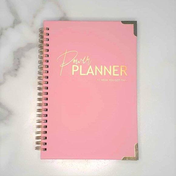 52-Week Power Planners in Pink with Gold Finishing or Blue with Silver Finishing - Picture 1 of 5